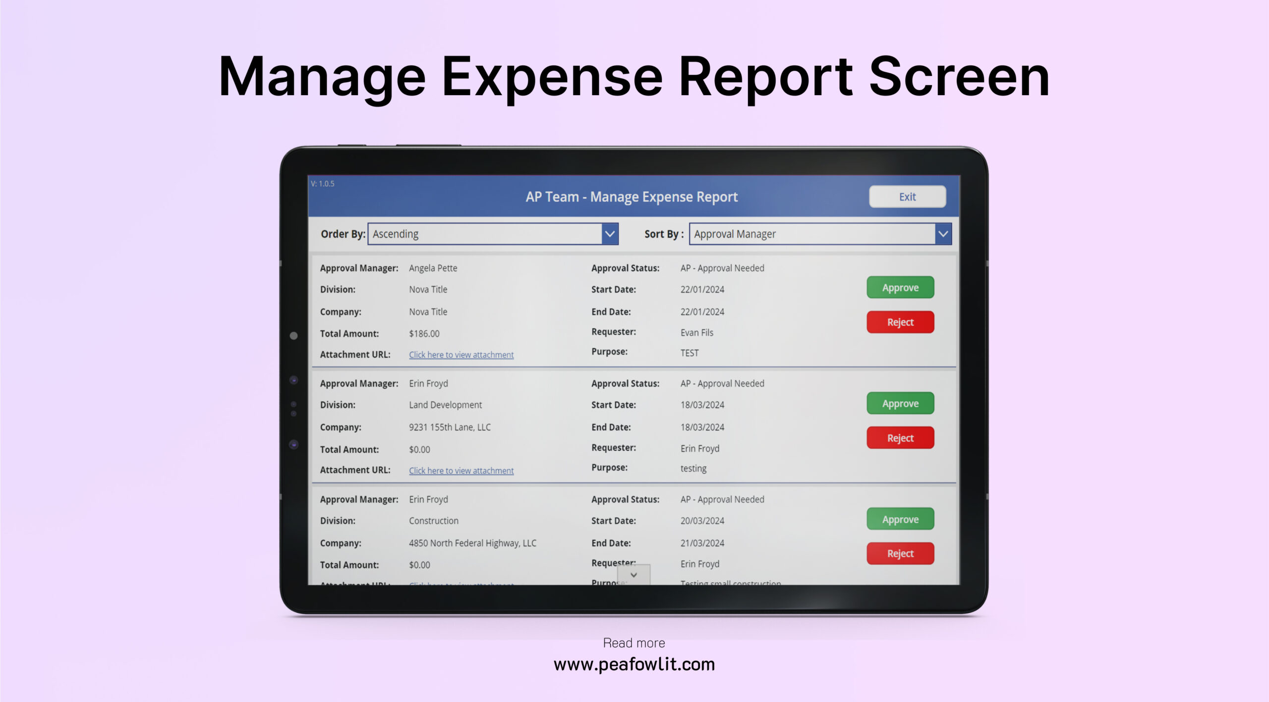 Manage Expense Report
