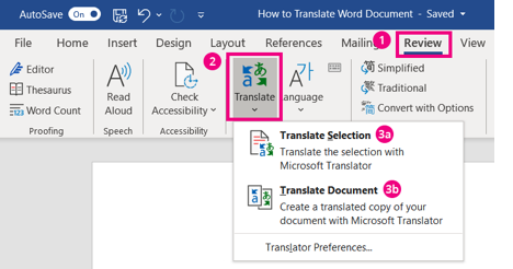 1 Way: Use built-in translation tool in Microsoft Word 